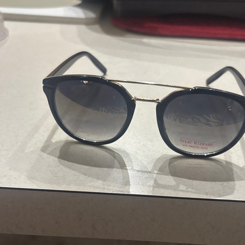 Isaac Mizrahi Black and Gold Sunglasses